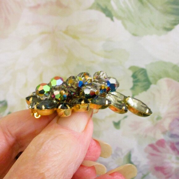 Verified JULIANA Austrian Crystal Rhinestone Dangle Bead Brooch~DeLIZZA & ELSTER - Picture 10 of 13